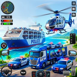 Symbol von Police Transport Truck Driving